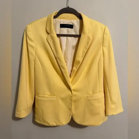 The Limited Yellow Blazer Jacket Size L - Picture 9 of 11